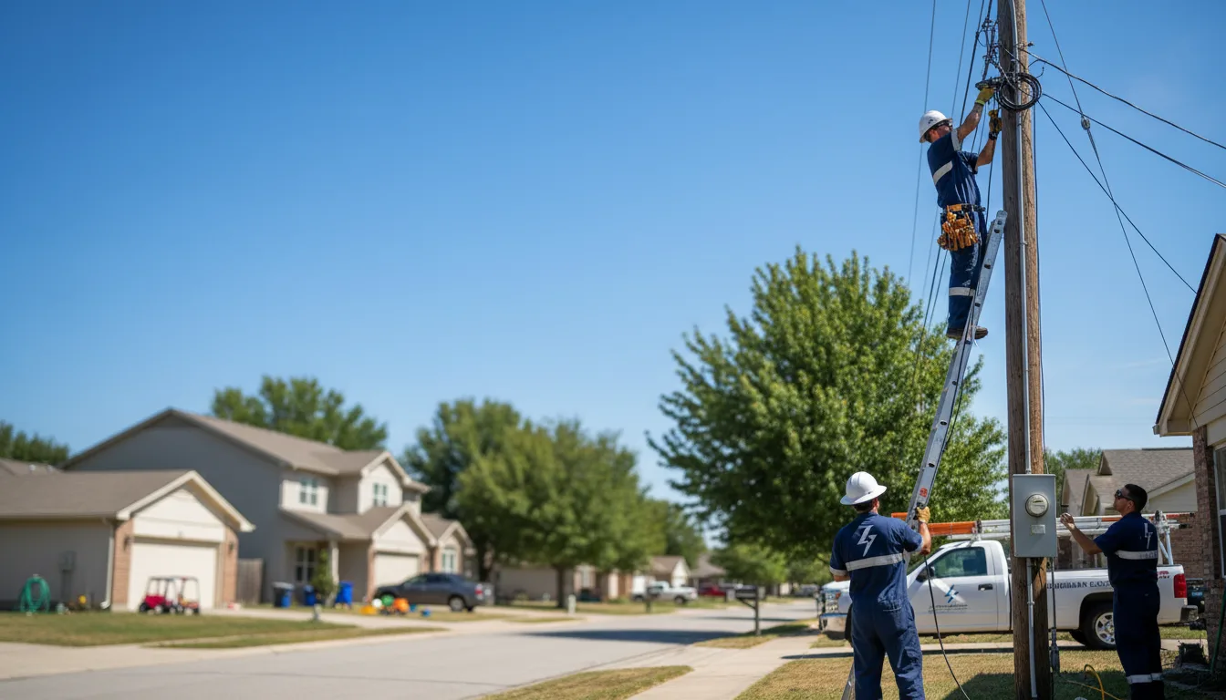 Residential electrician providing installation services in Hartshorne, OK